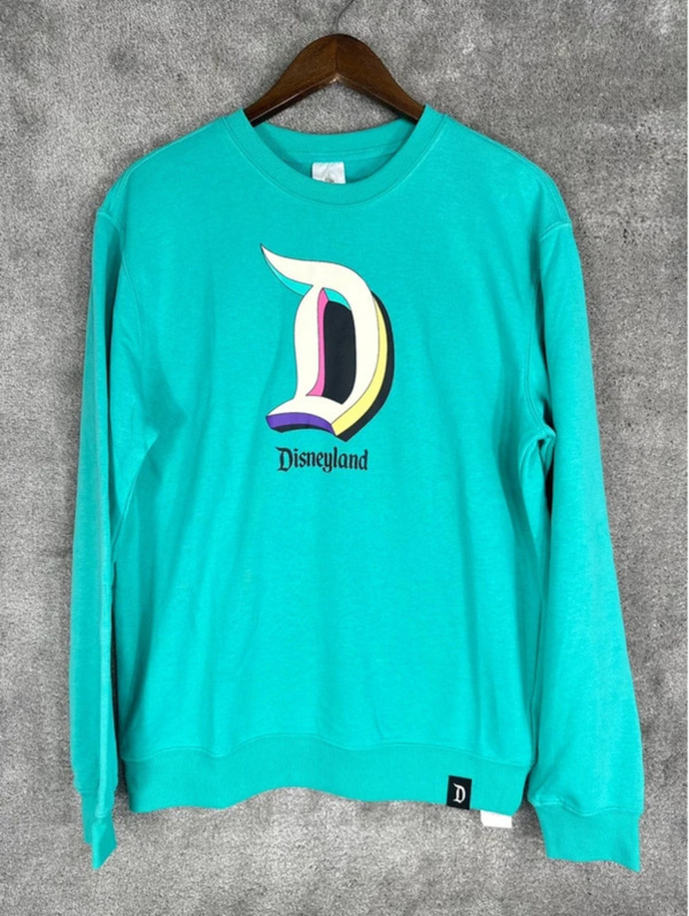 Disney Disneyland Teal Graphic Sweatshirt Size Medium